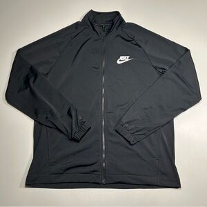 Nike Men's Sportswear Club Roscoe Woven Track Jacket Black White Swoosh XL